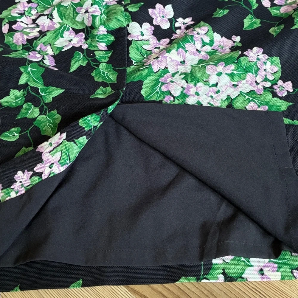 Talbots Oprah Magazine Collection Cotton Pencil Skirt Floral print Size 1X Navy